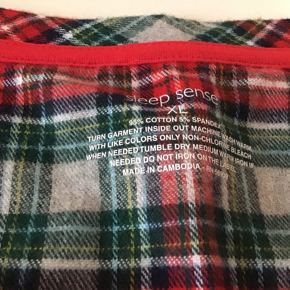 Top XL Red Plaid Trim Leisure, NWT by Sleep Sense - Picture 4 of 5